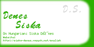 denes siska business card